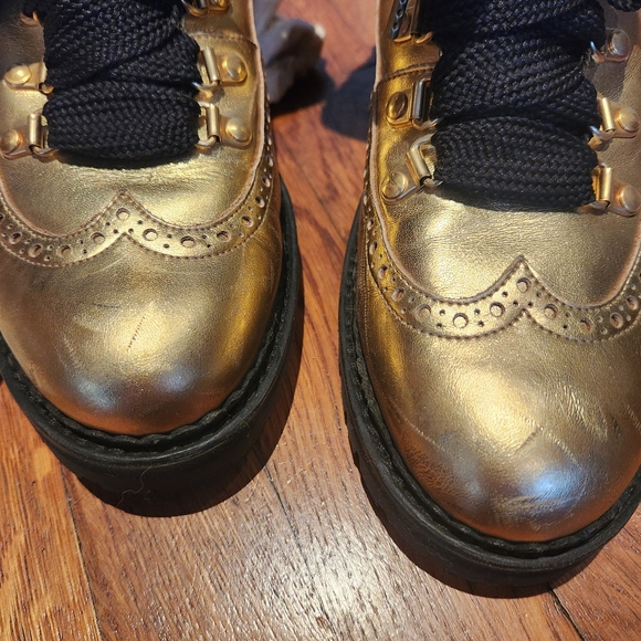 The Office of Angela Scott Mr. Bernard combat boot gold 39.5/US9.5 - Picture 3 of 7